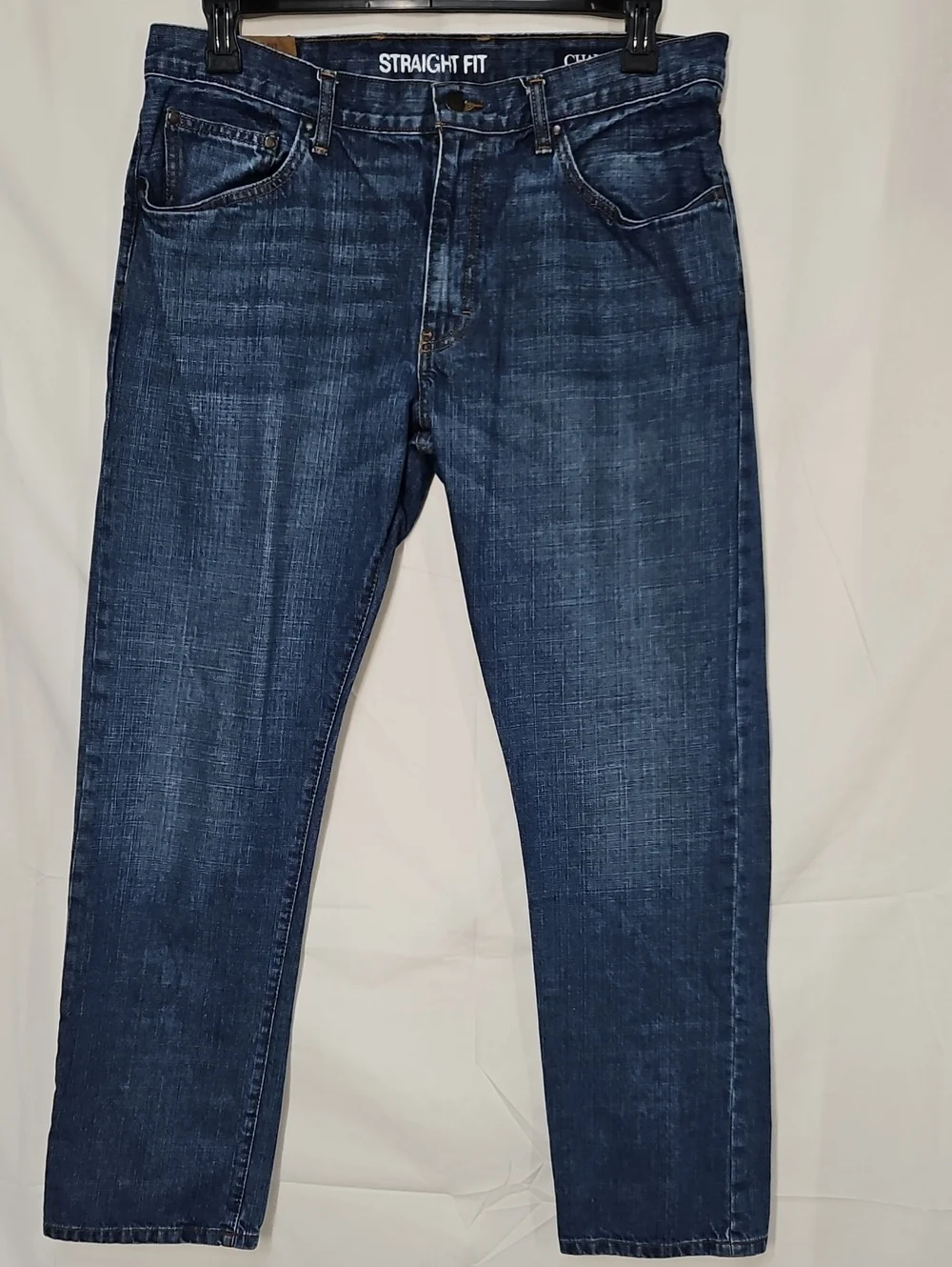 Chaps Men's Straight Fit Jeans in Dark Blue Wash